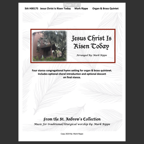 Jesus Christ Is Risen Today - Hymn with Organ & Brass Quintet (StA H00175)